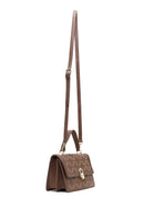 Women's Taupe Long Strap Stone-Embellished Shoulder Bag | Derimod Women's Taupe Long Strap Stone-Embellished Shoulder Bag | Derimod
