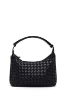 Women's Black Long Strapped Braided Mini Shoulder Bag | Derimod Women's Black Long Strapped Braided Mini Shoulder Bag | Derimod