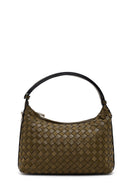 Woman Green Long Strapped Braided Mini Shoulder Bag | Derimod Woman Green Long Strapped Braided Mini Shoulder Bag | Derimod