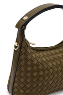 Woman Green Long Strapped Braided Mini Shoulder Bag | Derimod Woman Green Long Strapped Braided Mini Shoulder Bag | Derimod