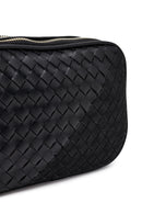 Women's Black Long Strapped Woven Crossbody Bag | Derimod Women's Black Long Strapped Woven Crossbody Bag | Derimod