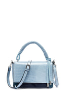 Kadın Mavi Uzun Askılı Kroko Desenli Çapraz Çanta | Derimod Kadın Mavi Uzun Askılı Kroko Desenli Çapraz Çanta | Derimod