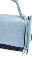 Kadın Mavi Uzun Askılı Kroko Desenli Çapraz Çanta | Derimod Kadın Mavi Uzun Askılı Kroko Desenli Çapraz Çanta | Derimod