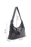 Woman Gray Fabric Shoulder Bag | Derimod Woman Gray Fabric Shoulder Bag | Derimod