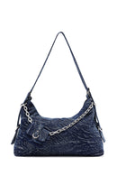 Woman Blue Jean Fabric Shoulder Bag | Derimod Woman Blue Jean Fabric Shoulder Bag | Derimod