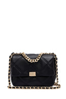 Woman Black Long Strap Quilted Crossbody Bag | Derimod Woman Black Long Strap Quilted Crossbody Bag | Derimod