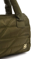 Women's Khaki Long Strap Charm Fabric Shoulder Bag | Derimod Women's Khaki Long Strap Charm Fabric Shoulder Bag | Derimod