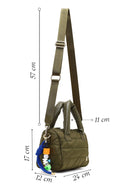 Kadın Haki Uzun Askılı Charmlı Kumaş Kol Çantası | Derimod Kadın Haki Uzun Askılı Charmlı Kumaş Kol Çantası | Derimod