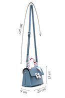 Women's Blue Long Strap Accessorized Mini Crossbody Bag | Derimod Women's Blue Long Strap Accessorized Mini Crossbody Bag | Derimod