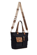 Kadın Siyah Uzun Askılı Kumaş Omuz Çantası | Derimod Kadın Siyah Uzun Askılı Kumaş Omuz Çantası | Derimod