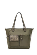 Kadın Haki Uzun Askılı Kumaş Omuz Çantası | Derimod Kadın Haki Uzun Askılı Kumaş Omuz Çantası | Derimod