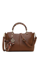 Women's Brown Long Strap Accessorized Shoulder Bag | Derimod Women's Brown Long Strap Accessorized Shoulder Bag | Derimod