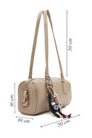 Women's Beige Shoulder Bag with Accessories | Derimod Women's Beige Shoulder Bag with Accessories | Derimod