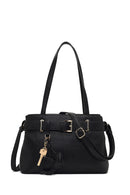 Women's Black Long Strapped Accessorized Shoulder Bag | Derimod Women's Black Long Strapped Accessorized Shoulder Bag | Derimod