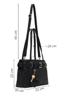 Women's Black Long Strapped Accessorized Shoulder Bag | Derimod Women's Black Long Strapped Accessorized Shoulder Bag | Derimod