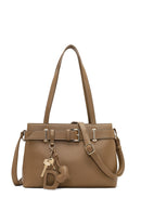 Women's Brown Long Strap Shoulder Bag with Accessories | Derimod Women's Brown Long Strap Shoulder Bag with Accessories | Derimod