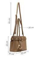 Women's Brown Long Strap Shoulder Bag with Accessories | Derimod Women's Brown Long Strap Shoulder Bag with Accessories | Derimod