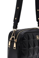 Women's Black Long Strapped Printed Crossbody Bag | Derimod Women's Black Long Strapped Printed Crossbody Bag | Derimod