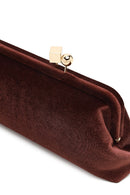 Kadın Kahverengi Uzun Askılı Kadife Portföy Çanta | Derimod Kadın Kahverengi Uzun Askılı Kadife Portföy Çanta | Derimod
