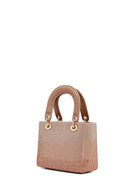 Woman Beige Long Strap Stoned Mini Evening Bag | Derimod Woman Beige Long Strap Stoned Mini Evening Bag | Derimod