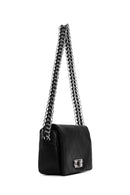 Women's Black Chain Strap Quilted Mini Crossbody Bag | Derimod Women's Black Chain Strap Quilted Mini Crossbody Bag | Derimod
