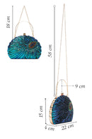 Kadın Mavi Uzun Zincir Askılı Pullu Kutu Abiye Kol Çantası | Derimod Kadın Mavi Uzun Zincir Askılı Pullu Kutu Abiye Kol Çantası | Derimod