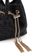 Kadın Siyah Taşlı Mini Abiye Kol Çantası | Derimod Kadın Siyah Taşlı Mini Abiye Kol Çantası | Derimod