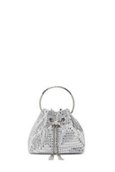 Women's Silver Embellished Mini Dress Shoulder Bag | Derimod Women's Silver Embellished Mini Dress Shoulder Bag | Derimod
