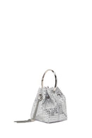 Women's Silver Embellished Mini Dress Shoulder Bag | Derimod Women's Silver Embellished Mini Dress Shoulder Bag | Derimod
