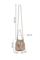 Women's Gold Long Chain Strap Embellished Mini Evening Handbag | Derimod Women's Gold Long Chain Strap Embellished Mini Evening Handbag | Derimod