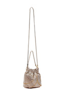 Women's Gold Long Chain Strap Embellished Mini Evening Handbag | Derimod Women's Gold Long Chain Strap Embellished Mini Evening Handbag | Derimod