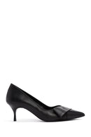 Woman Black Low Thin Heels Leather Shoe | Derimod Woman Black Low Thin Heels Leather Shoe | Derimod