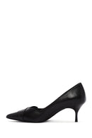 Woman Black Low Thin Heels Leather Shoe | Derimod Woman Black Low Thin Heels Leather Shoe | Derimod
