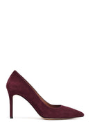 Kadın Bordo İnce Topuklu Süet Deri Stiletto | Derimod Kadın Bordo İnce Topuklu Süet Deri Stiletto | Derimod