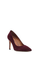 Kadın Bordo İnce Topuklu Süet Deri Stiletto | Derimod Kadın Bordo İnce Topuklu Süet Deri Stiletto | Derimod