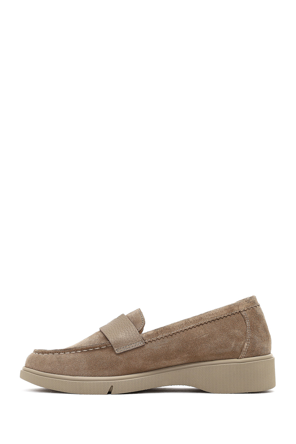 Kadın Vizon Süet Deri Comfort Loafer