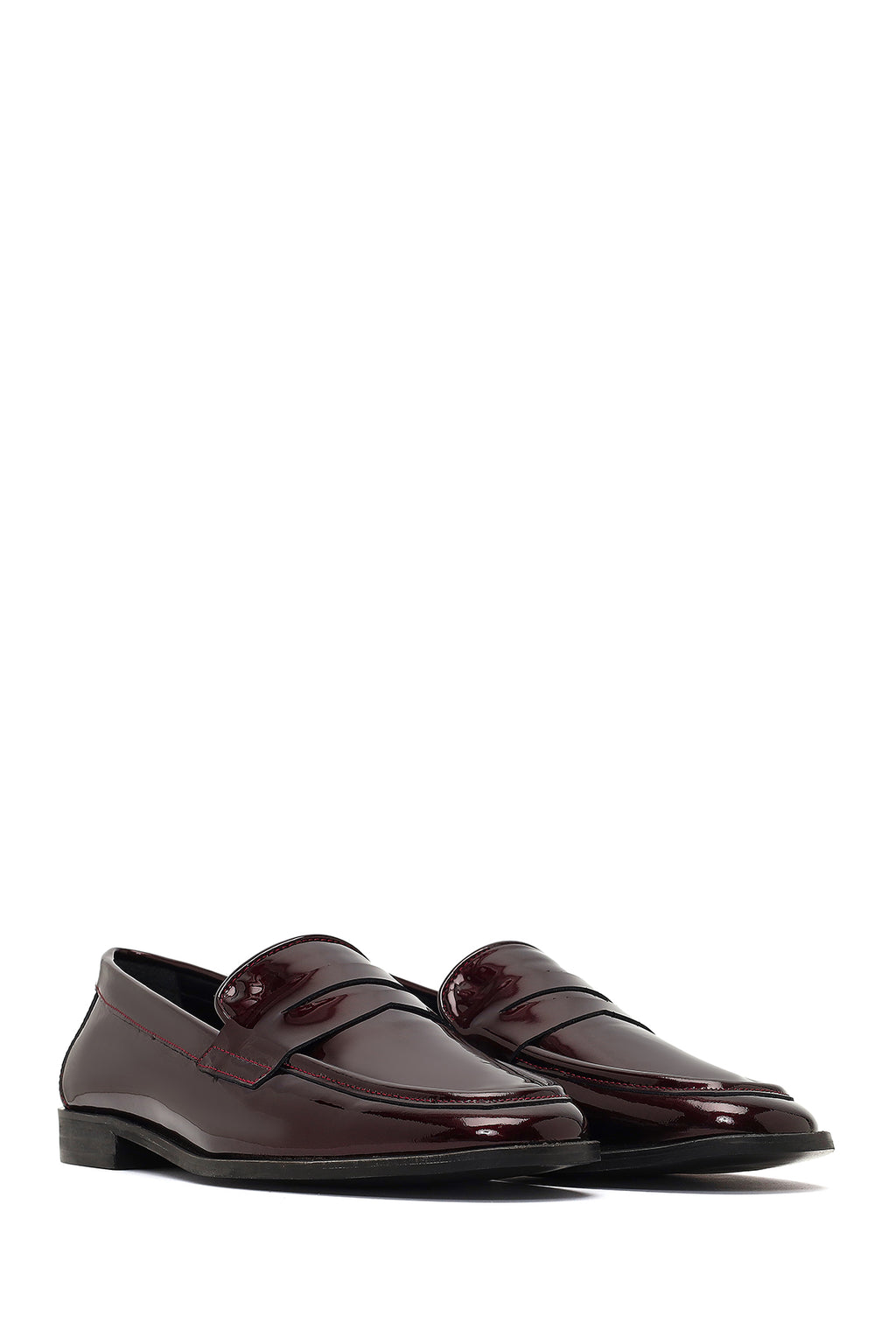 Kadın Bordo Rugan Deri Loafer