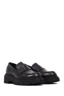Women's Black Thick-Soled Leather Masculine Loafer | Derimod Women's Black Thick-Soled Leather Masculine Loafer | Derimod