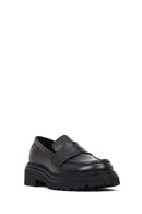 Women's Black Thick-Soled Leather Masculine Loafer | Derimod Women's Black Thick-Soled Leather Masculine Loafer | Derimod