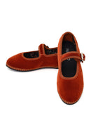 Women's Orange Buckled Fabric Ballet Flat | Derimod Women's Orange Buckled Fabric Ballet Flat | Derimod