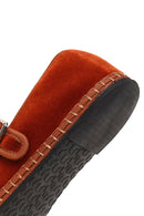 Women's Orange Buckled Fabric Ballet Flat | Derimod Women's Orange Buckled Fabric Ballet Flat | Derimod