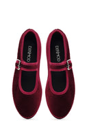 Kadın Bordo Tokalı Kumaş Babet | Derimod Kadın Bordo Tokalı Kumaş Babet | Derimod