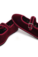 Kadın Bordo Tokalı Kumaş Babet | Derimod Kadın Bordo Tokalı Kumaş Babet | Derimod