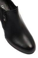 Kadın Siyah Kalın Topuklu Deri Bot | Derimod Kadın Siyah Kalın Topuklu Deri Bot | Derimod