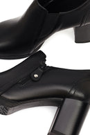 Kadın Siyah Kalın Topuklu Deri Bot | Derimod Kadın Siyah Kalın Topuklu Deri Bot | Derimod