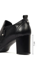 Kadın Siyah Kalın Topuklu Deri Bot | Derimod Kadın Siyah Kalın Topuklu Deri Bot | Derimod