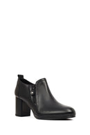 Kadın Siyah Kalın Topuklu Deri Bot | Derimod Kadın Siyah Kalın Topuklu Deri Bot | Derimod