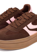 Kadın Kahverengi Bağcıklı Kalın Tabanlı Sneaker | Derimod Kadın Kahverengi Bağcıklı Kalın Tabanlı Sneaker | Derimod
