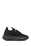 Derimod Zero Women's Black Lace-Up Thick-Soled Fabric Sneaker | Derimod Derimod Zero Women's Black Lace-Up Thick-Soled Fabric Sneaker | Derimod