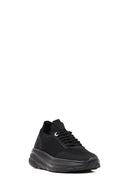 Derimod Zero Women's Black Lace-Up Thick-Soled Fabric Sneaker | Derimod Derimod Zero Women's Black Lace-Up Thick-Soled Fabric Sneaker | Derimod